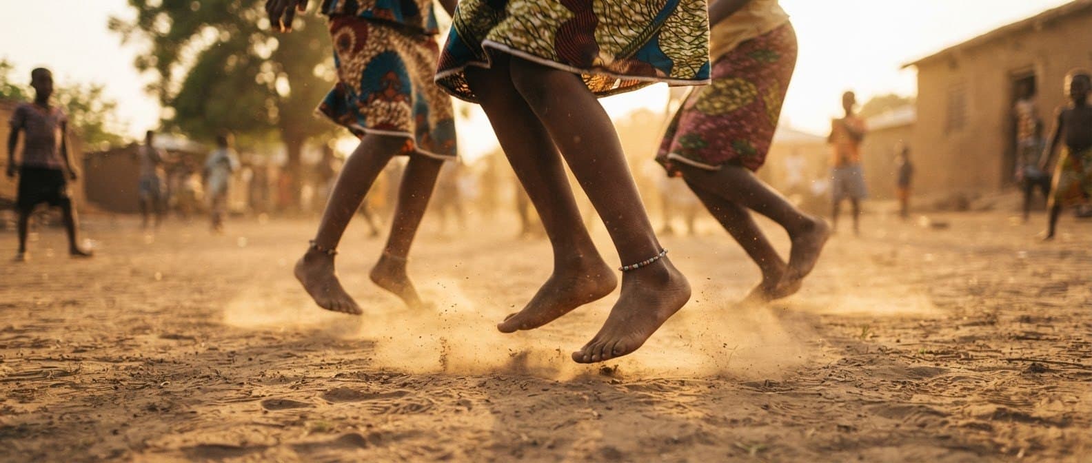 Two players mid-jump during a game of Ampe