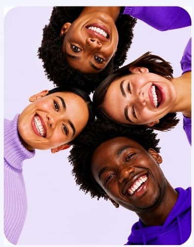 Young African students smiling together